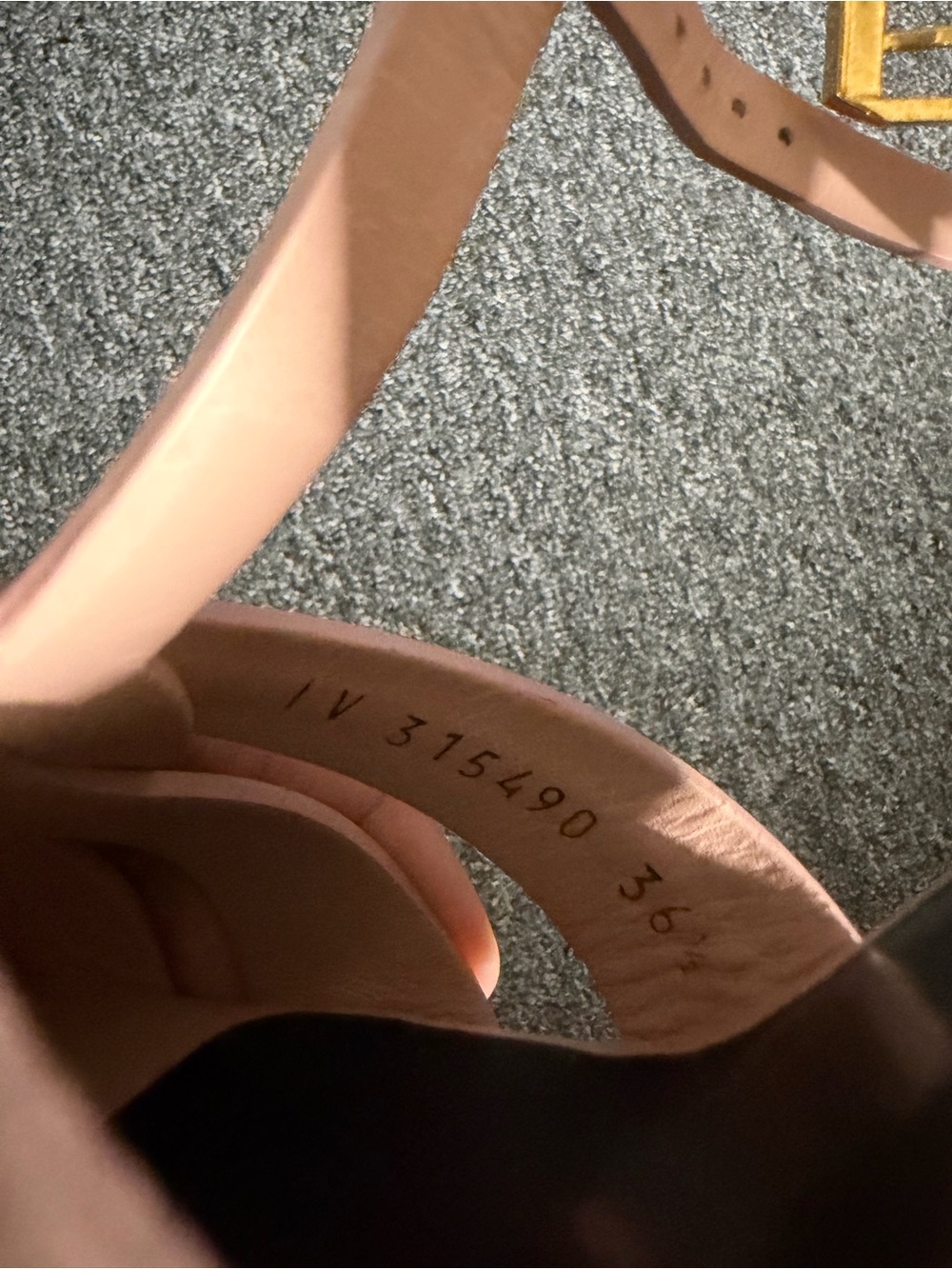 Saint Laurent Pink Leather Woven T-Strap Heels - Picture 4 of 4